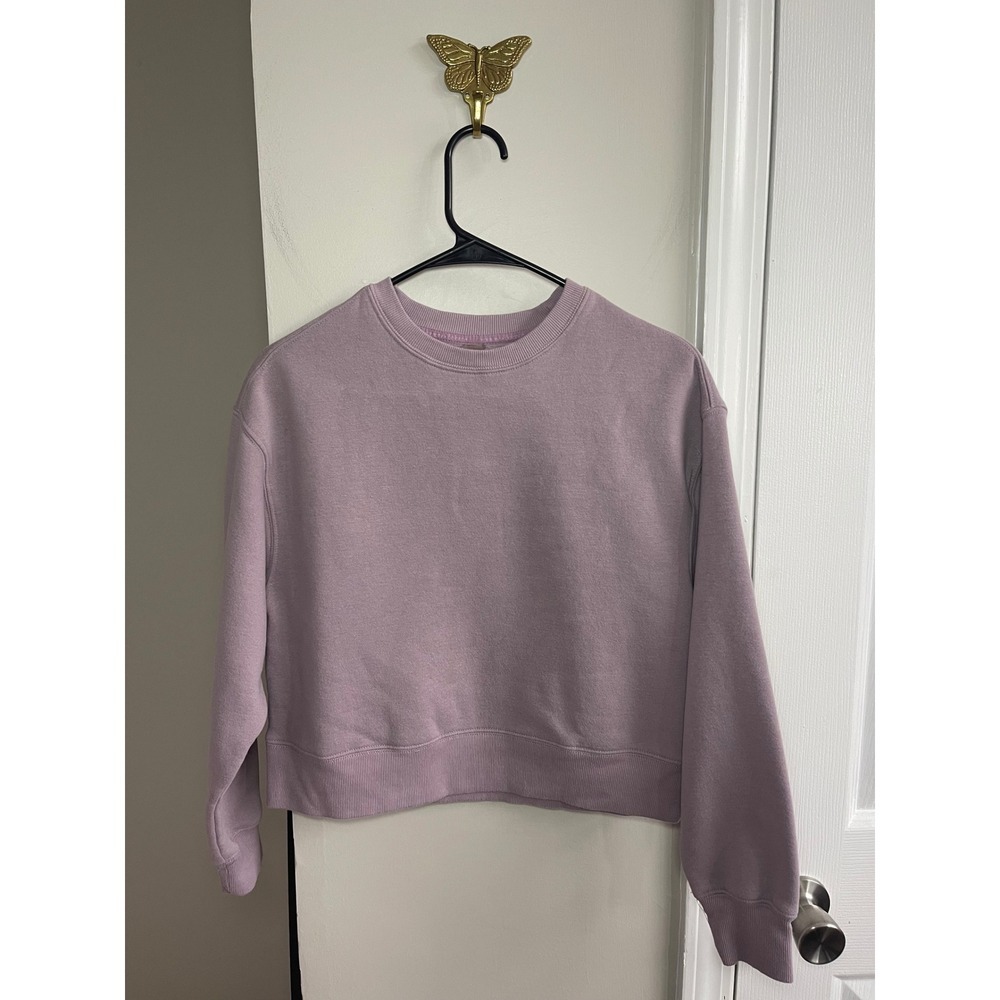 Harmony + Balance Sweatshirt Womens S Purple Excellent Cropped Pullover Crewneck